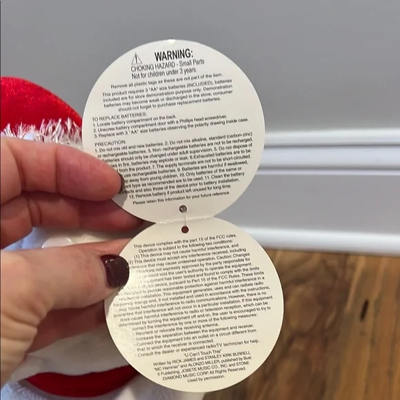 Christmas Cat Plush Toy with Santa Hat and Candy Cane - Picture 4 of 5